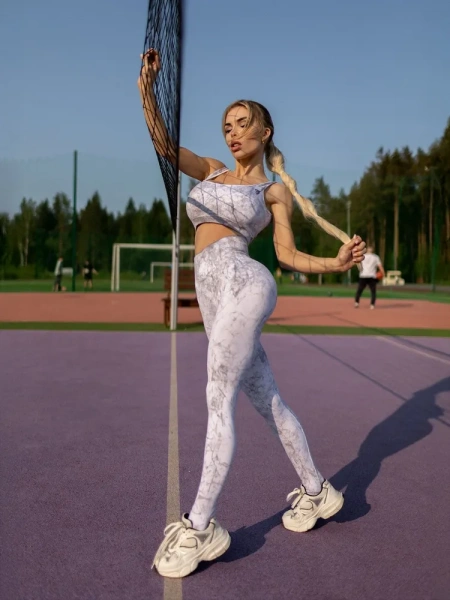 Bona Fide: Marble Leggings "White"