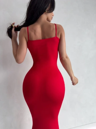 Bona Fashion: Long Cami Dress "Red"