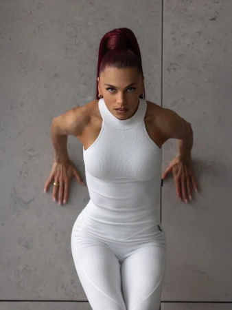 Bona Fashion: Top "Ribbed White"