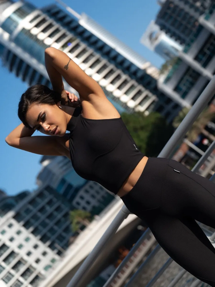 Bona Fashion: Leggings "Ribbed Black"