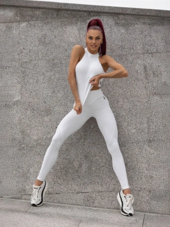 Bona Fashion: Leggings "Ribbed White"