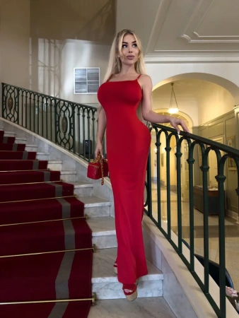 Bona Fashion: Long Cami Dress "Red"