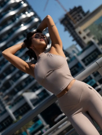 Bona Fashion: Top "Ribbed Beige"