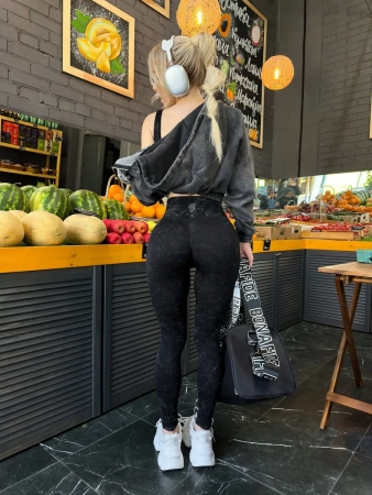 Bona Fide: Marble Leggings "Black"