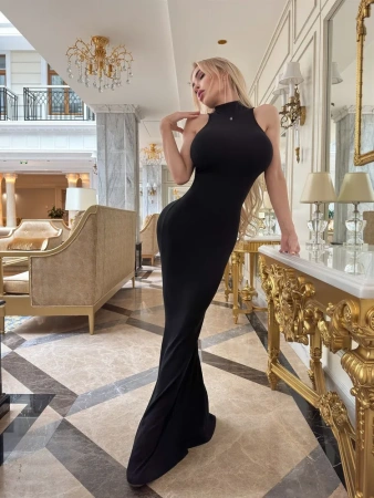 Bona Fide: Long Dress "Black Rib"