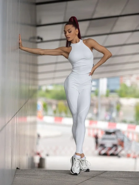 Bona Fashion: Leggings "Ribbed White" Bona Fashion: Leggings "Ribbed White"