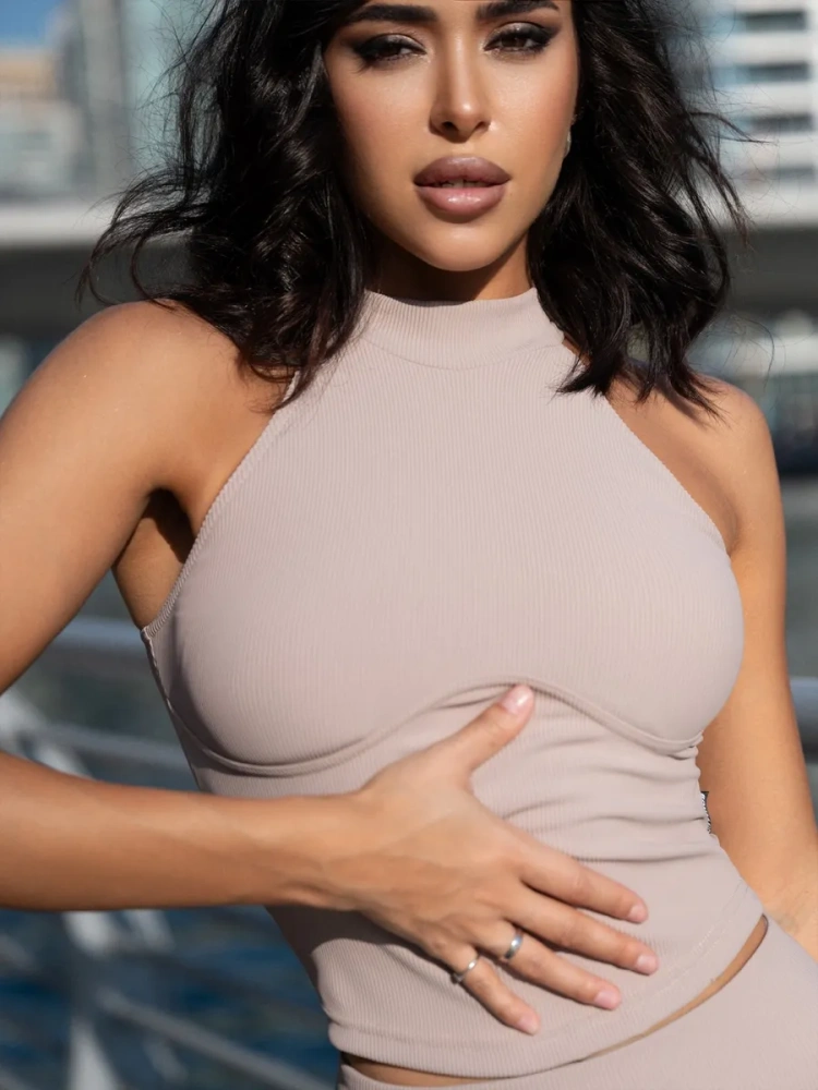 Bona Fashion: Top "Ribbed Beige"