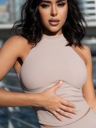 Bona Fashion: Top "Ribbed Beige"